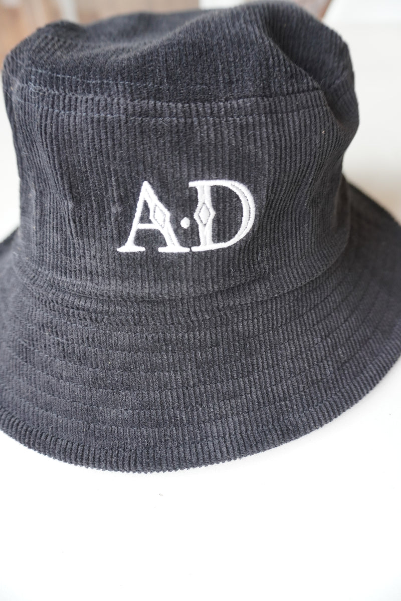 Black cord bucket hat