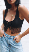 CORD LACE UP CROP